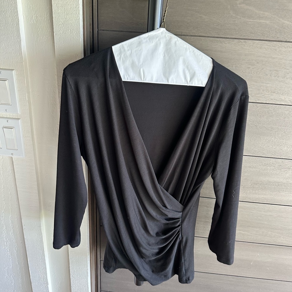 MaxMara Black Wrap Blouse